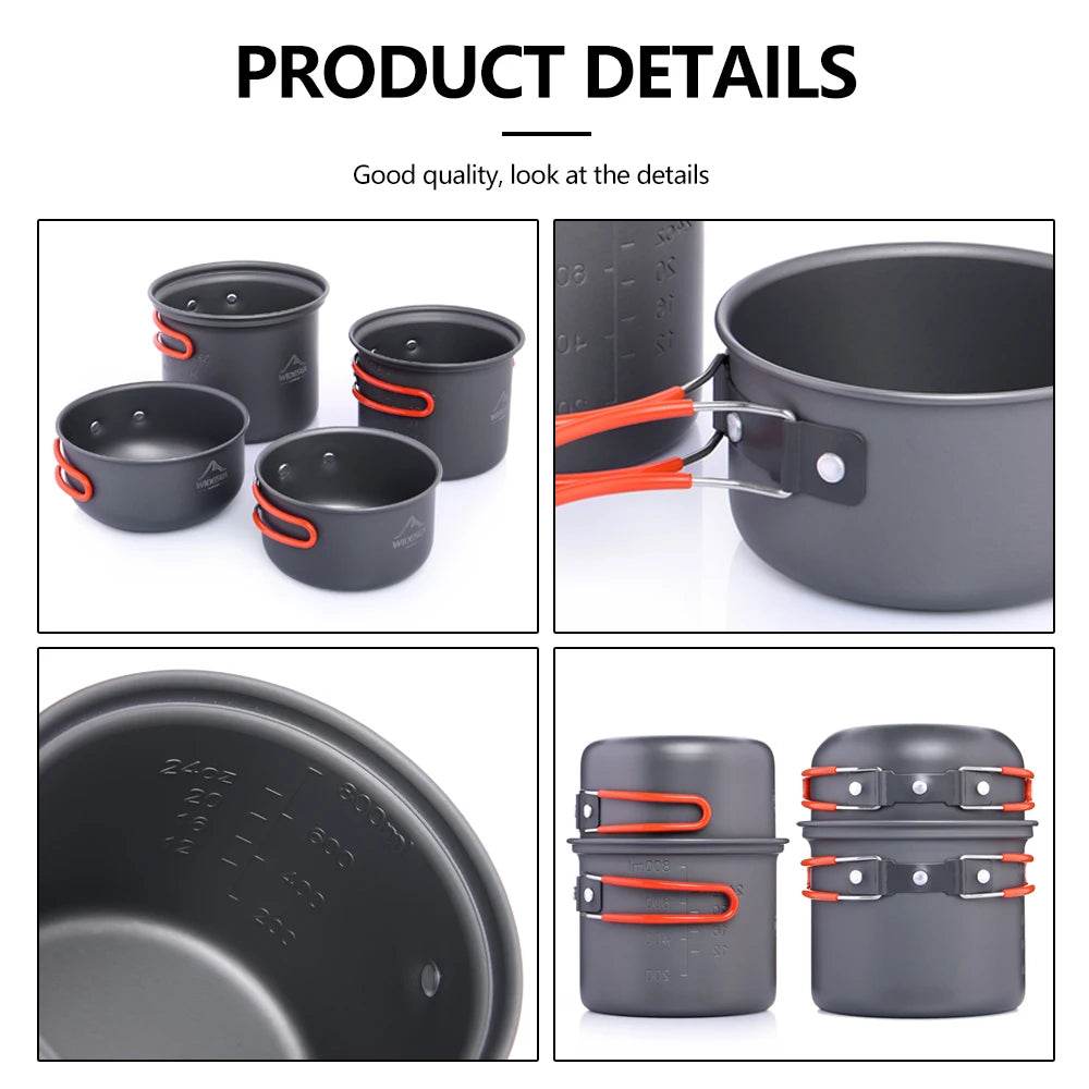 Portable Non-stick Camping Cookware Set - Fish & Cheaps | Fishing & Outdoor Gear