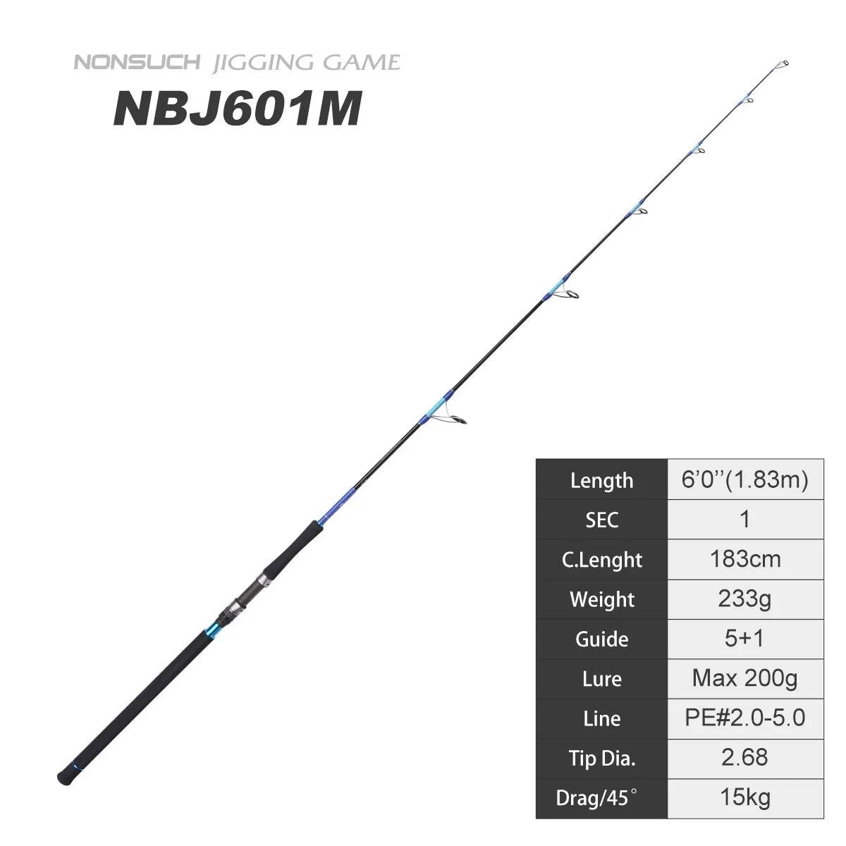 NOEBY 1.83m Heavy Game Jigging Rod - Fish & Cheaps | Fishing & Outdoor Gear