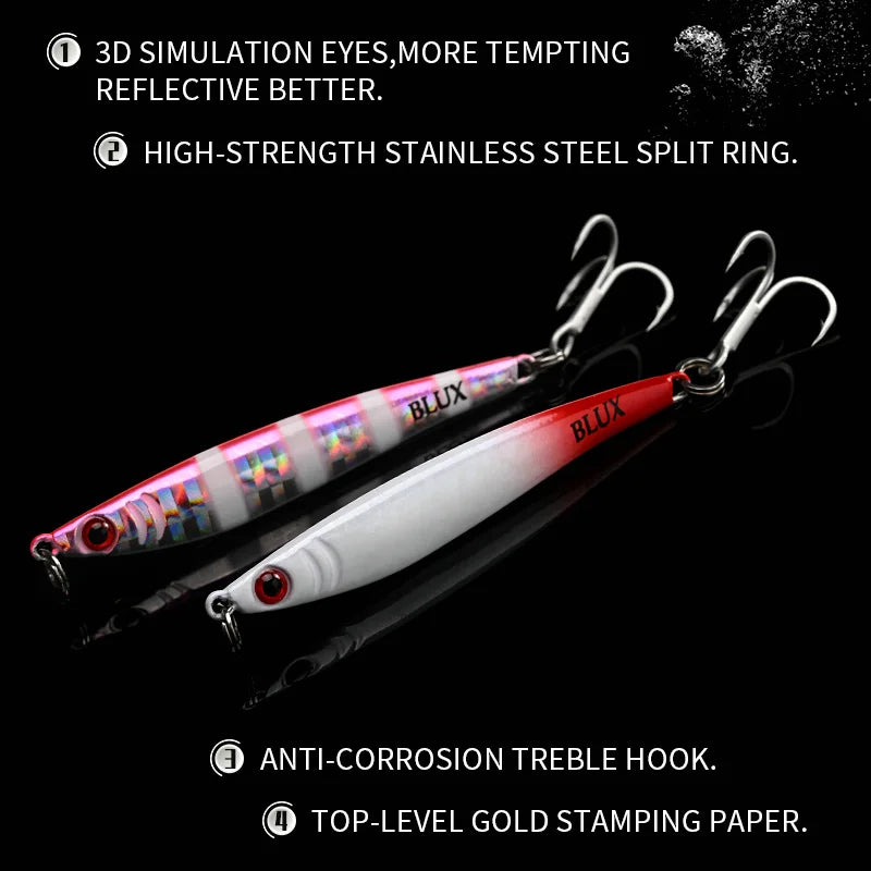 BLUX Mini SAURY 5g 10g  Jigging Spoon Long Cast Metal Jig Micro Lead Bait Saltwater Fishing Lure Artificial Tackle Mackerel Bass