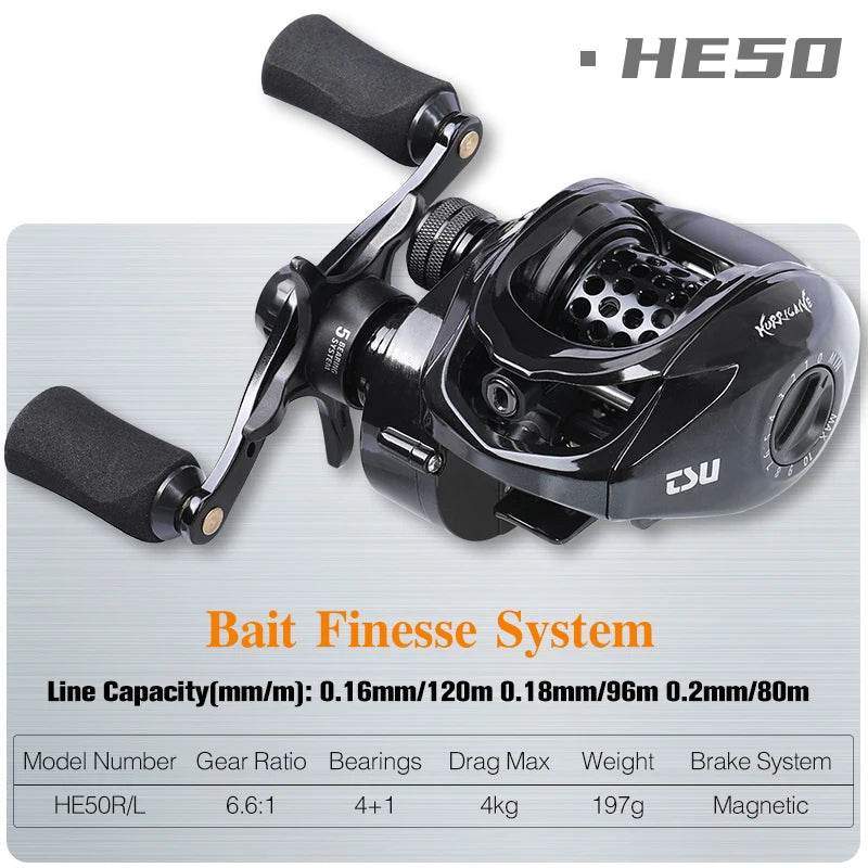 TSURINOYA HE150 Low Profile Baitcasting Reel - Fish & Cheaps | Fishing & Outdoor Gear