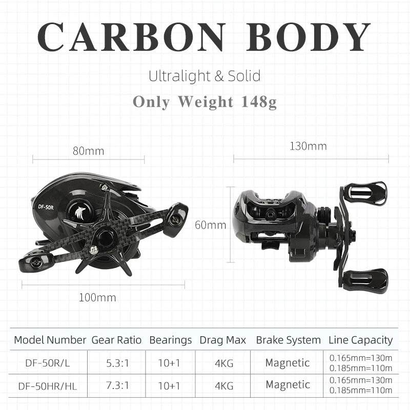 TSURINOYA Dark Wolf 50 Ultralight Baitcasting Reel - Fish & Cheaps | Fishing & Outdoor Gear