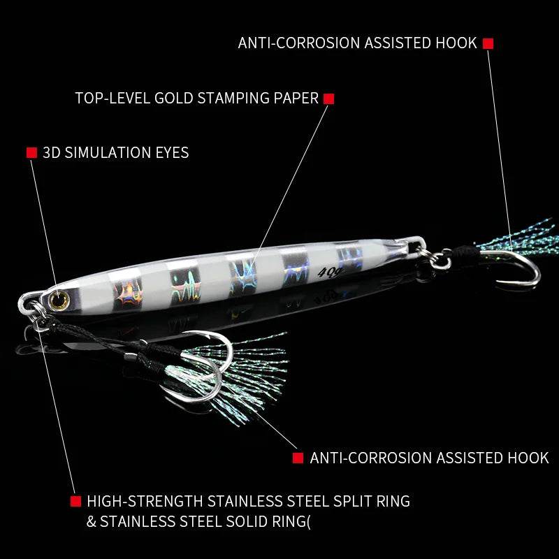 ALLBLUE SLOWER Long Metal Jig – Premium Slow Cast Spoon - Fish & Cheaps | Fishing & Outdoor Gear