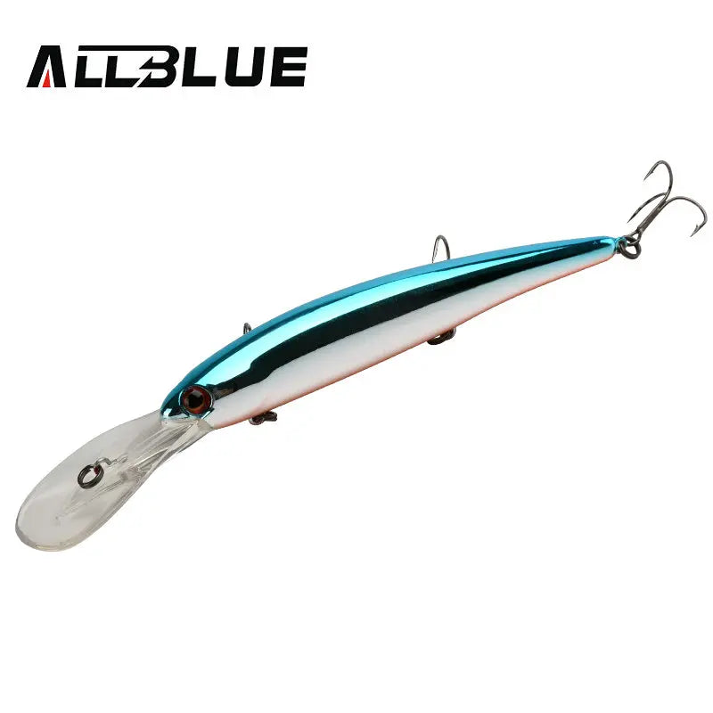 ALLBLUE DEEP WALLEYE Trolling Fishing Lure Wobbler 125MM 19G Floating Crankbait Minnow Bass Pike Bait Depth 3-8M Fishing Tackle