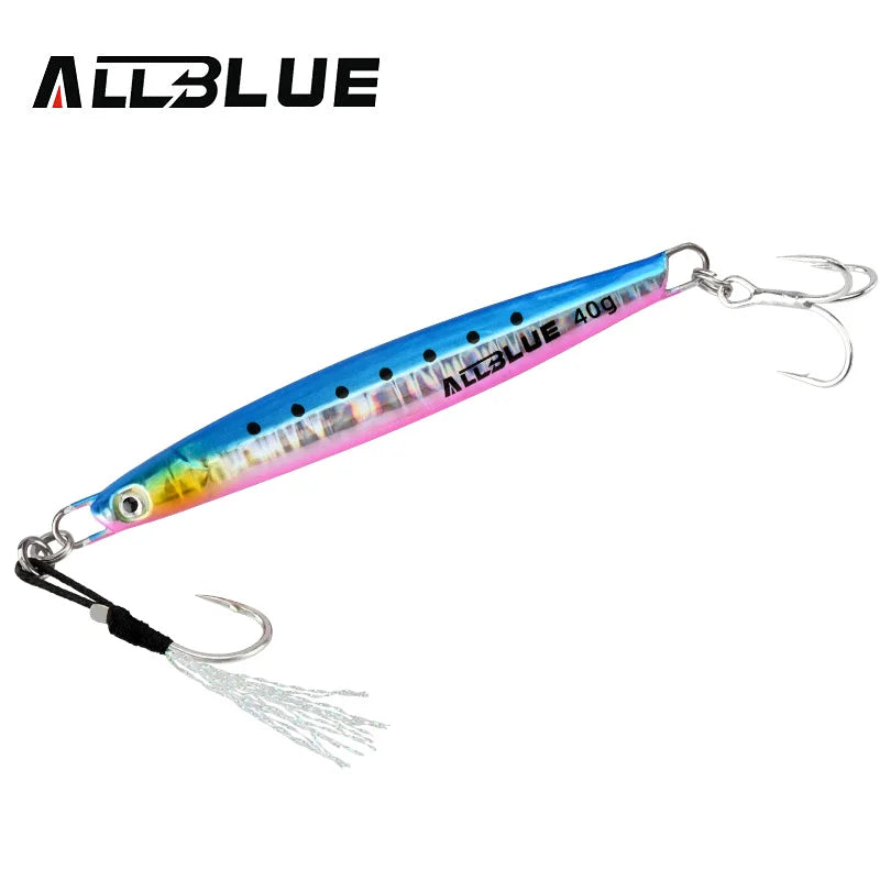 ALLBLUE RANGE Casting Metal Jig 20G 30G 40G Shore Cast Jigging Spoon Sea Bass Fishing Lure Smelt Artificial Bait Spinning Tackle