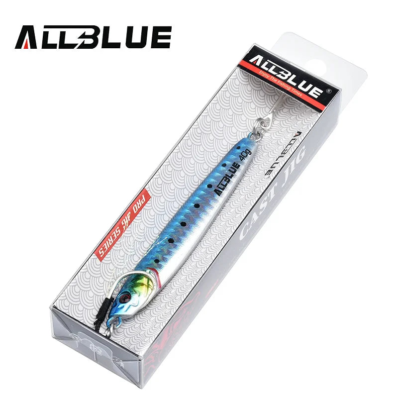 ALLBLUE 3D Minnow Metal Casting Jig Spoon 20G 40G Off Shore Drag Cast Jigging Artificial Bait Sea Bass Lure Fishing Tackle