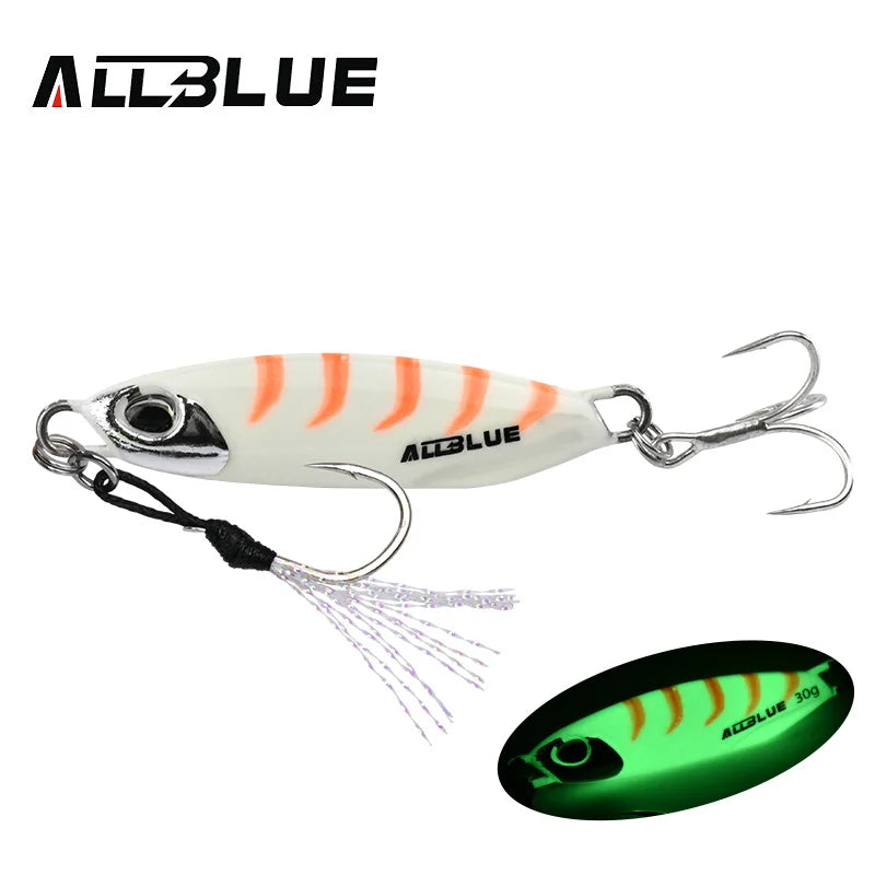 ALLBLUE New DRAGER Metal Cast Jig Spoon 15G 30G Shore Casting Jigging Fish Sea Bass Fishing Lure  Artificial Bait Tackle