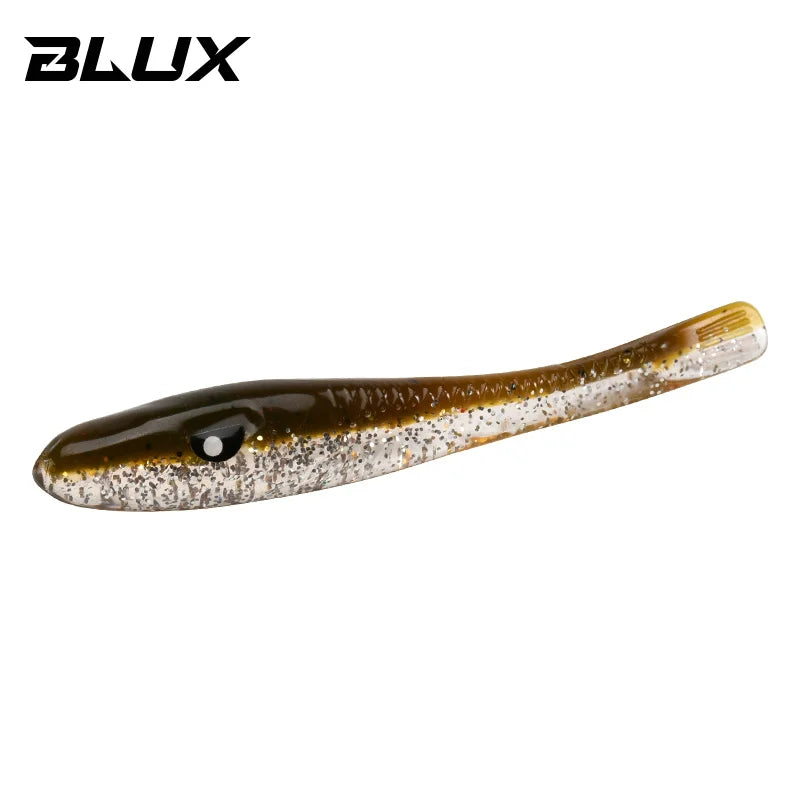 BLUX Crazy Eel 80mm 8pcs/bag Soft Fishing Lure Seabass Artificial Bait Silicone Worm Shad Needfish Saltwater Bass Fishing Tackle
