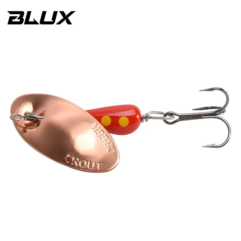 BLUX AR-S Blade Rotating Spinner 3.5g Metal Lure Brass Hard Artificial Spoon Bait Copper Freshwater Creek Trout Fishing Tackle
