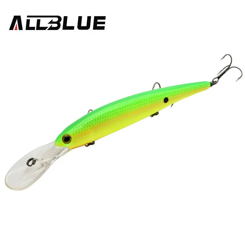 ALLBLUE DEEP WALLEYE Trolling Fishing Lure Wobbler 125MM 19G Floating Crankbait Minnow Bass Pike Bait Depth 3-8M Fishing Tackle