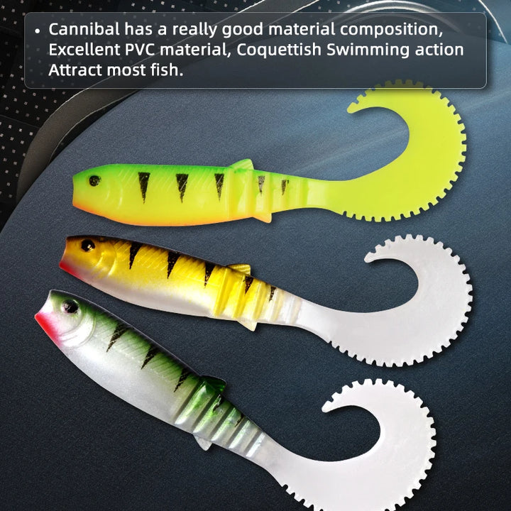 MEREDITH Cannibal Curved Tail Fishing Lures