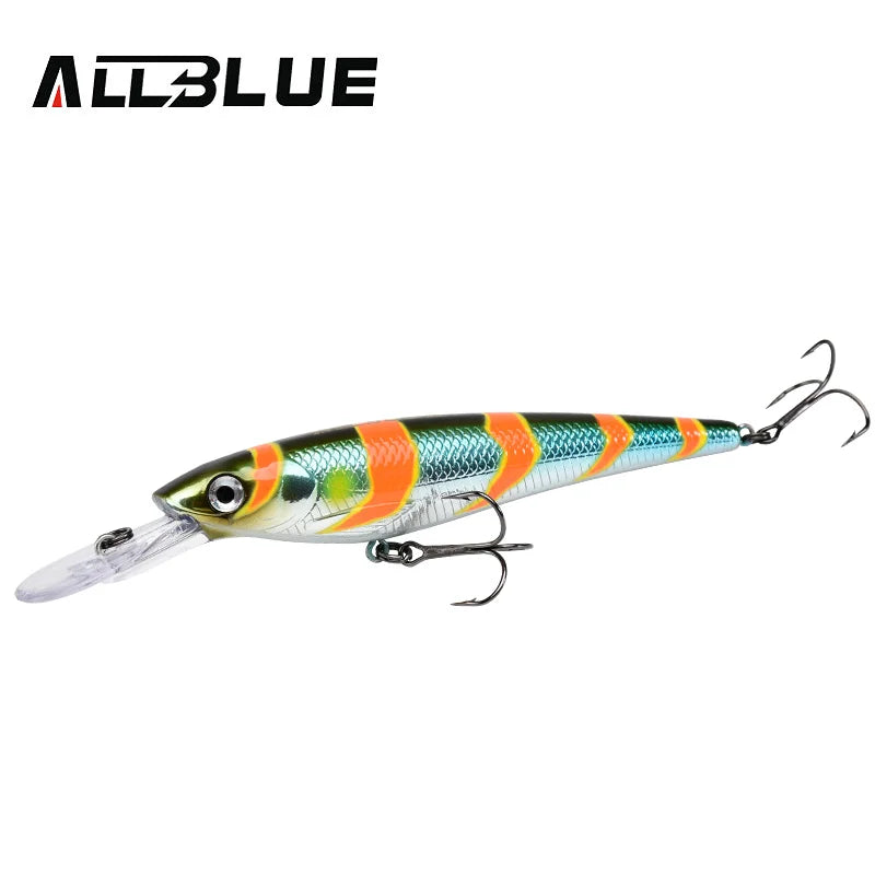 ALLBLUE OSPPEY 110F Trolling Minnow 110MM 16.2G Fishing Lure Floating Wobbler Pike Crank Artificial Bait Depth 1.5-2.5M Tackle