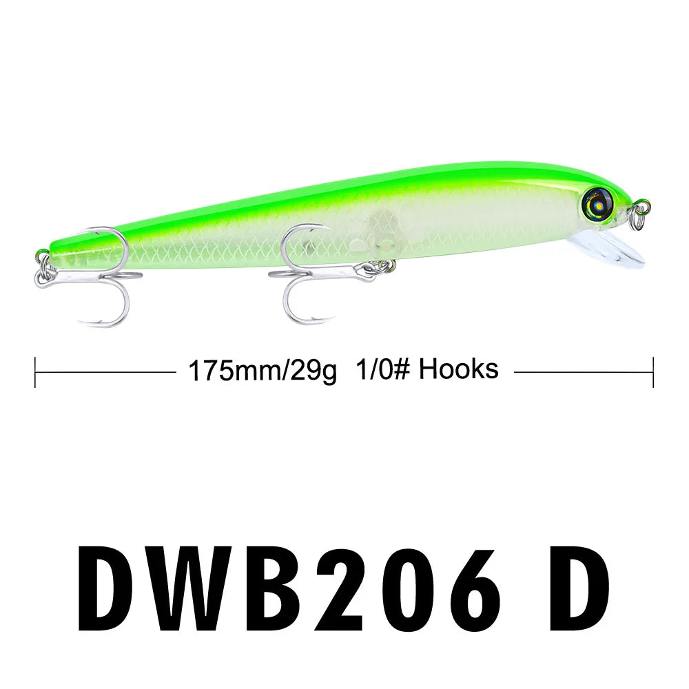 PRO BEROS Japanese Depth1.5-4m Minnow Fishing Lures Floating Hard Bait 17.5cm 29g Artificial Wobbler Crankbait Fishing Tackle