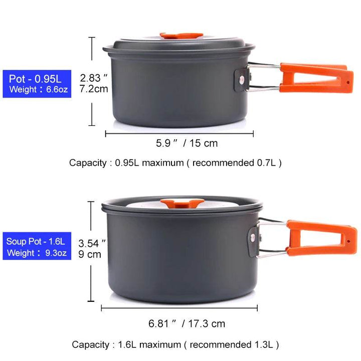 Widesea Three-Person Aluminium Alloy Camping Cookware Set - Fish & Cheaps | Fishing & Outdoor Gear