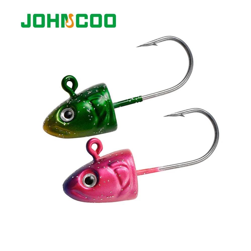 JOHNCOO Jig Head Soft Lure Hook Pack - Fish & Cheaps | Fishing & Outdoor Gear