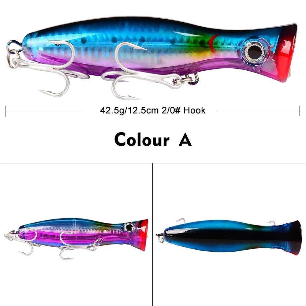 Popper Fishing Lures Weights 13cm 43g Large Poppers Top Water Lure Isca Artificial Hard Bait Fishing Tackle Articulos De Pesca