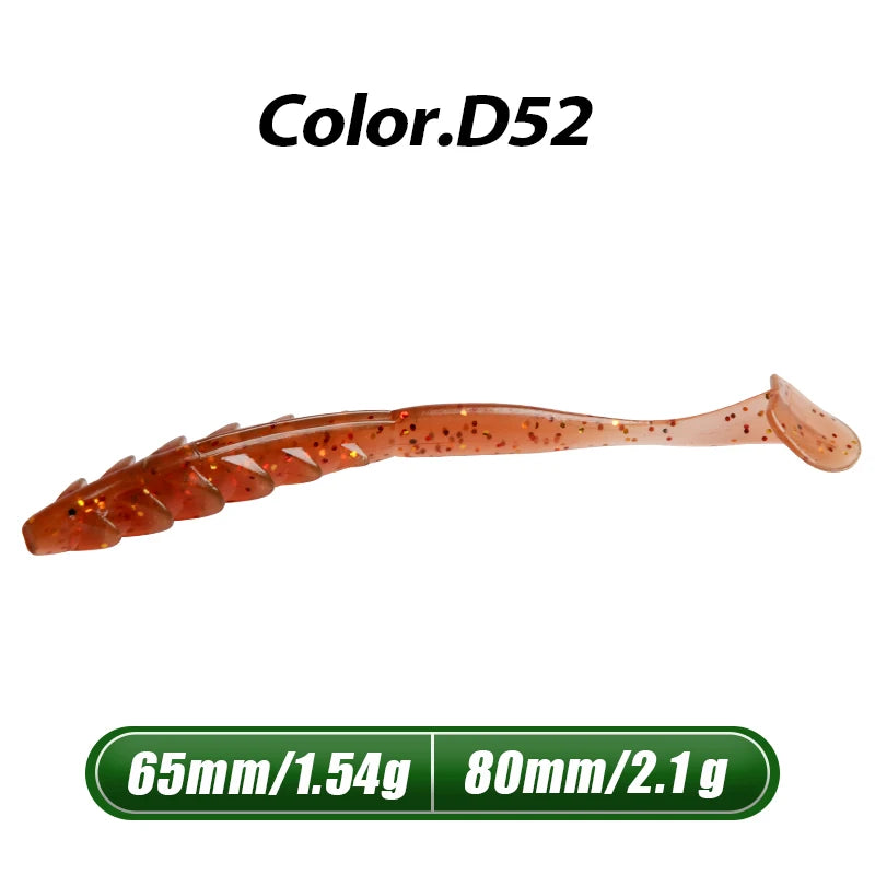 MEREDITH Crazy Shiner II Soft Lure 65mm 80mm Fishing Lure Shad Silicone Baits T-tail Wobblers Swimbait Artificial leurre souple