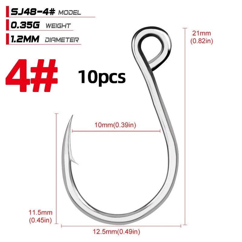 PROBEROS 20pcs Seawater Inline Big Eye Hooks - Fish & Cheaps | Fishing & Outdoor Gear