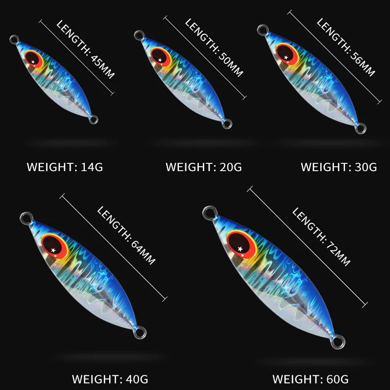 ALLBLUE ATLAS Metal Jig Spoon Lure 14G 20G 30G 40G 60G  Artificial Bait Shore Slow Jigging Super Hard Bass Fishing Tackle