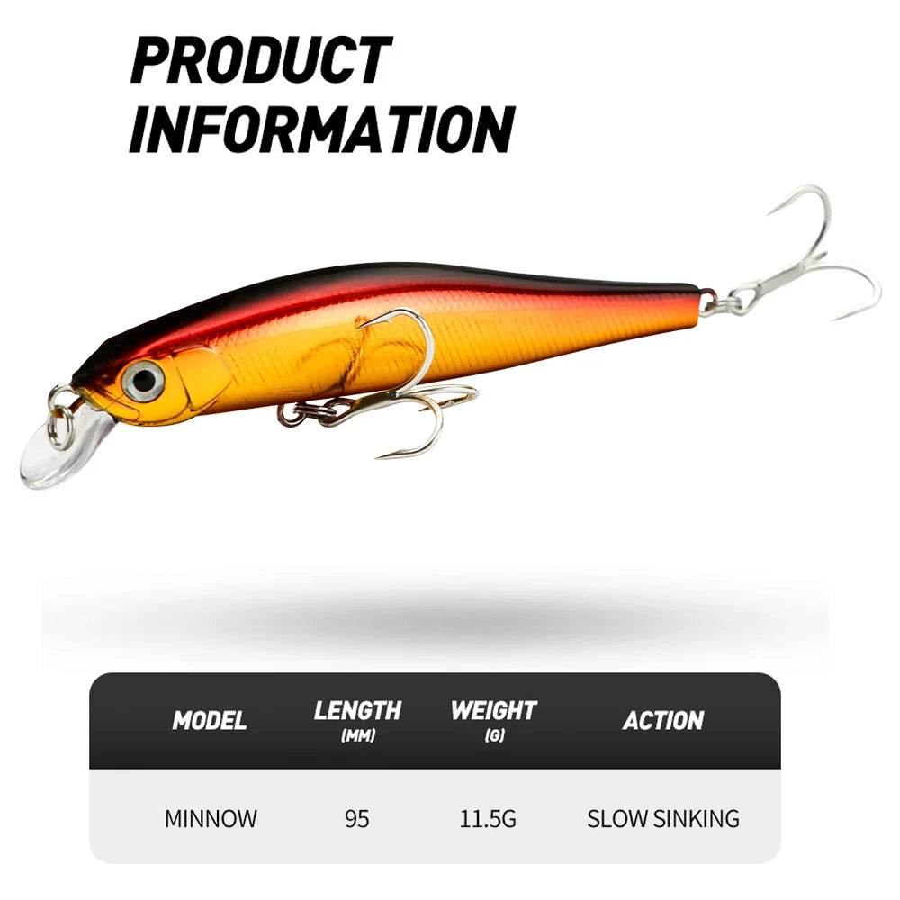 JOHNCOO 95mm Minnow Swimbait – 3D Hard Bait Lure - Fish & Cheaps | Fishing & Outdoor Gear