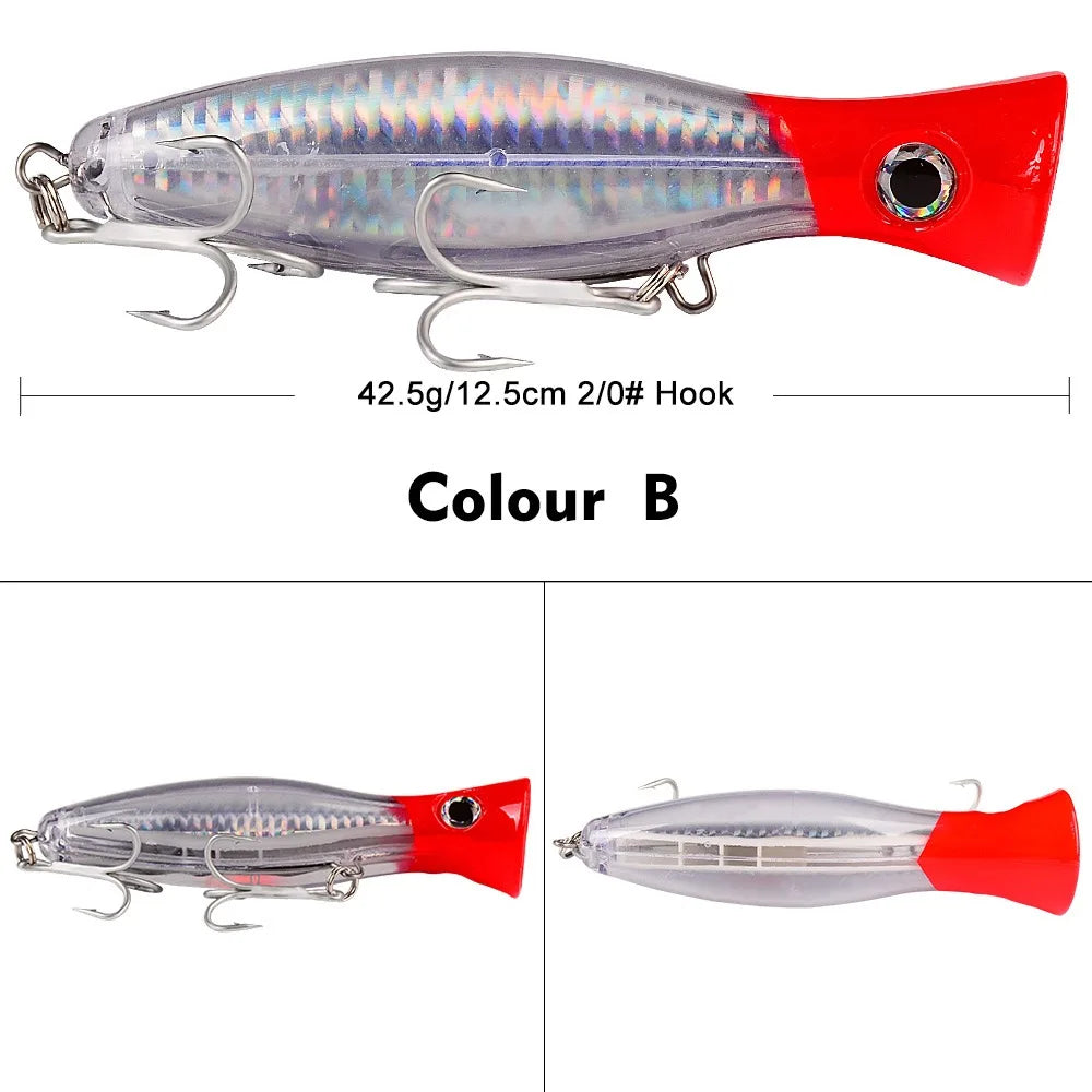 Popper Fishing Lures Weights 13cm 43g Large Poppers Top Water Lure Isca Artificial Hard Bait Fishing Tackle Articulos De Pesca