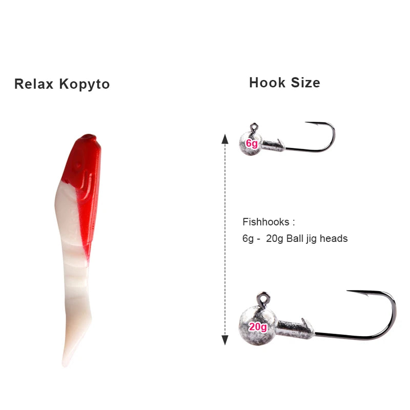 MEREDITH 8.5cm 6.8g 8pcs Set of 3 Predator Tackle Soft Plastic Jig Heads Pike Lures Fishing Soft Lures