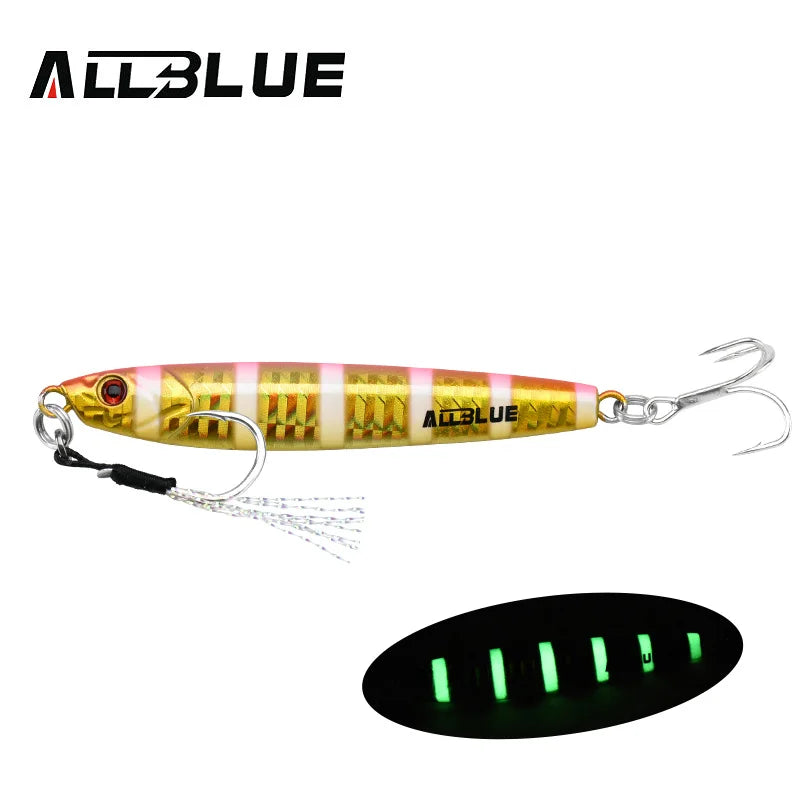 ALLBLUE 3D Minnow Metal Casting Jig Spoon 20G 40G Off Shore Drag Cast Jigging Artificial Bait Sea Bass Lure Fishing Tackle