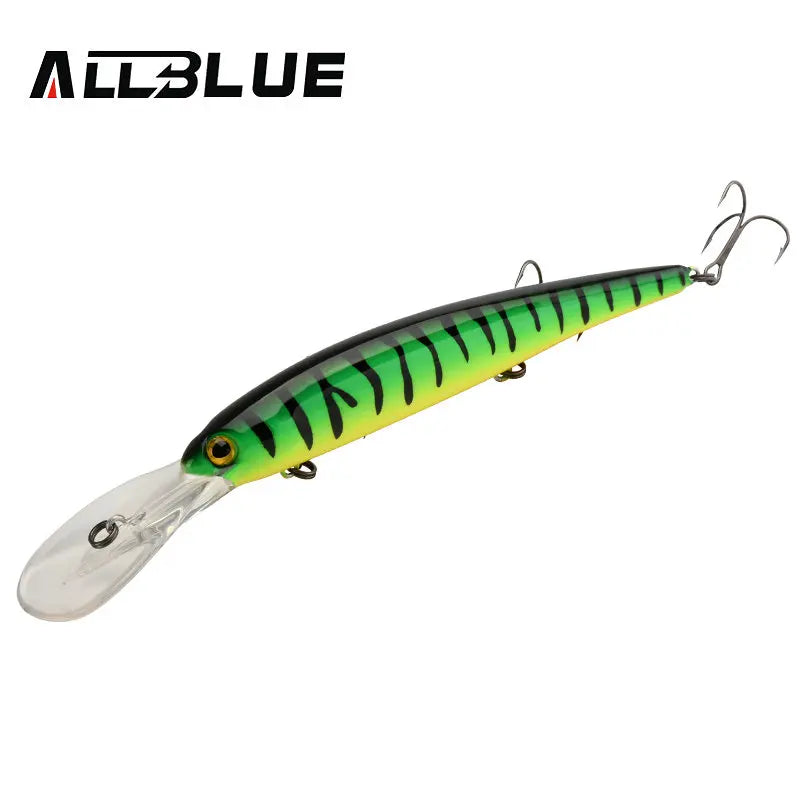 ALLBLUE DEEP WALLEYE Trolling Fishing Lure Wobbler 125MM 19G Floating Crankbait Minnow Bass Pike Bait Depth 3-8M Fishing Tackle