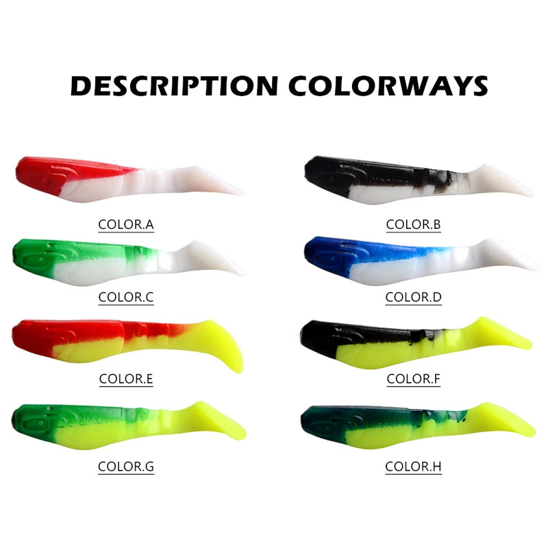MEREDITH 8.5cm 6.8g 8pcs Set of 3 Predator Tackle Soft Plastic Jig Heads Pike Lures Fishing Soft Lures