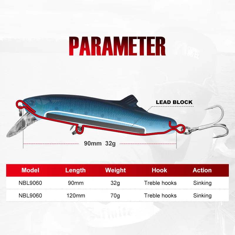 Noeby Minnow Sinking Lure – Long Casting Hard Bait - Fish & Cheaps | Fishing & Outdoor Gear