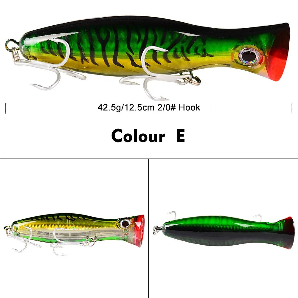 Popper Fishing Lures Weights 13cm 43g Large Poppers Top Water Lure Isca Artificial Hard Bait Fishing Tackle Articulos De Pesca