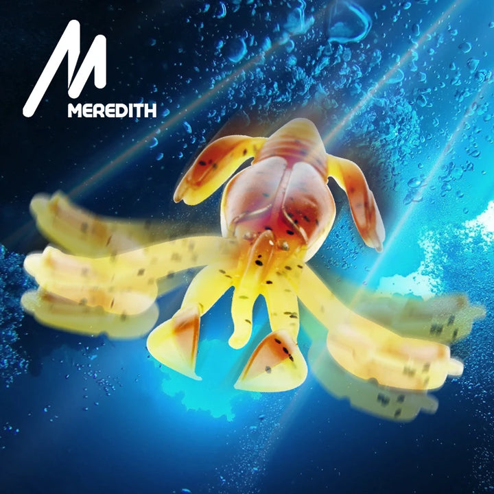 MEREDITH Fishing Lures Crazy Flapper 90mm/6.1g 10pc/Lot Craws Soft Lures Fishing Soft Bait Shrimp Bass Bait Peche Gear