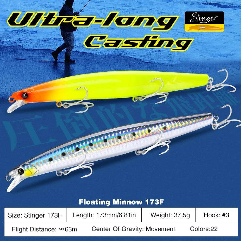 TSURINOYA 173F Ultra-Long Casting Floating Minnow - Fish & Cheaps | Fishing & Outdoor Gear
