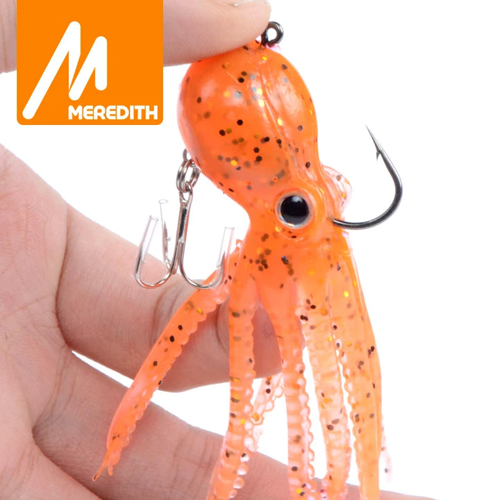 MEREDITH Built-in counterweight Fishing Lure 23g 9cm Long Tail Soft Octopus Artificial silicone Soft Bait