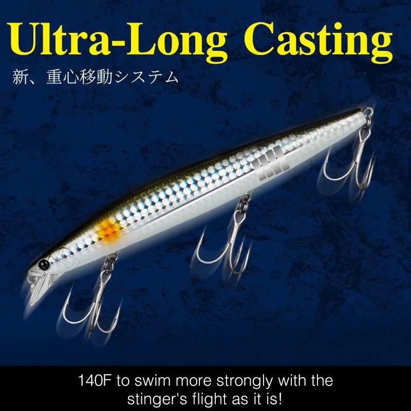 TSURINOYA 140F Ultra-Long Casting Minnow - Fish & Cheaps | Fishing & Outdoor Gear