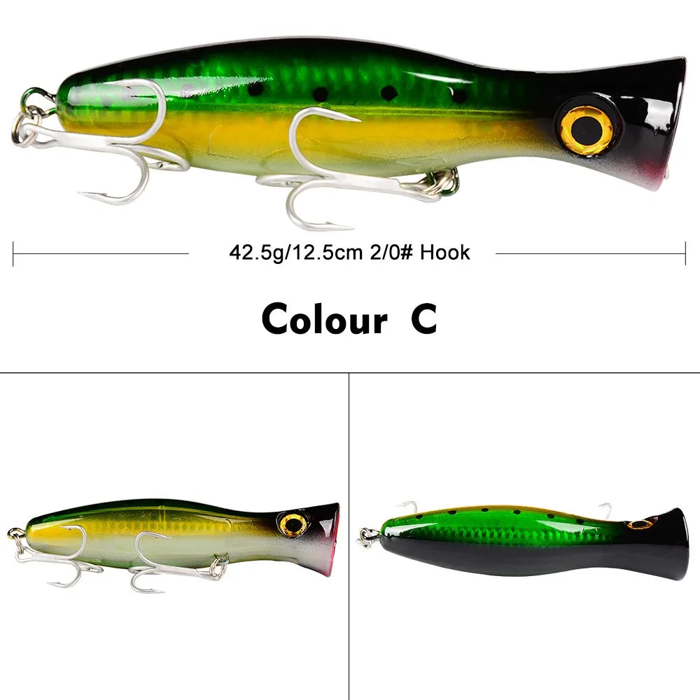Popper Fishing Lures Weights 13cm 43g Large Poppers Top Water Lure Isca Artificial Hard Bait Fishing Tackle Articulos De Pesca