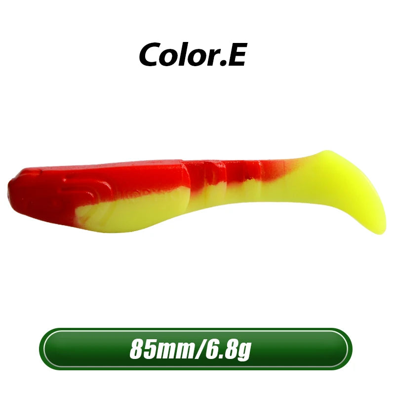 MEREDITH 8.5cm 6.8g 8pcs Set of 3 Predator Tackle Soft Plastic Jig Heads Pike Lures Fishing Soft Lures