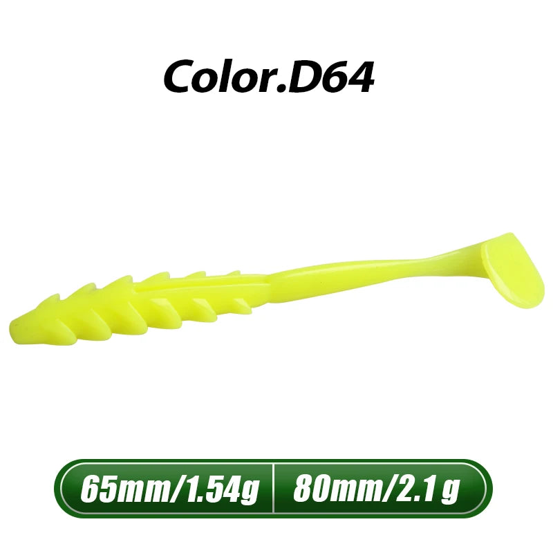 MEREDITH Crazy Shiner II Soft Lure 65mm 80mm Fishing Lure Shad Silicone Baits T-tail Wobblers Swimbait Artificial leurre souple
