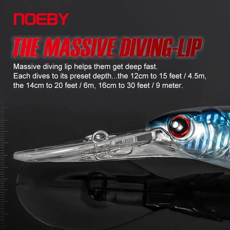 NOEBY Trolling Minnow 160mm – Deep Diver Slow Sinking Lure - Fish & Cheaps | Fishing & Outdoor Gear