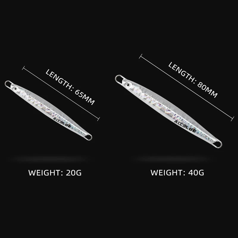 ALLBLUE RANGE Casting Metal Jig 20G 30G 40G Shore Cast Jigging Spoon Sea Bass Fishing Lure Smelt Artificial Bait Spinning Tackle