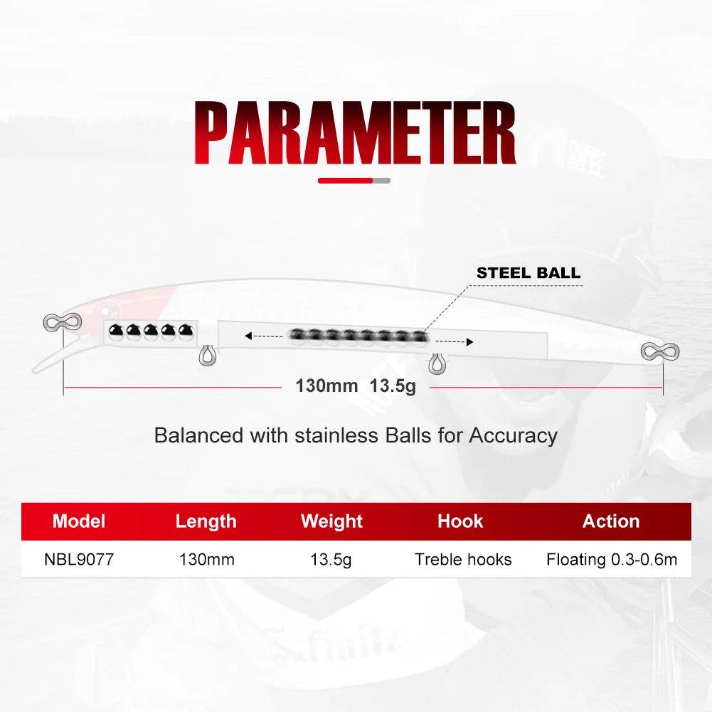 NOEBY 130mm Slim Minnow Jerkbait - Fish & Cheaps | Fishing & Outdoor Gear