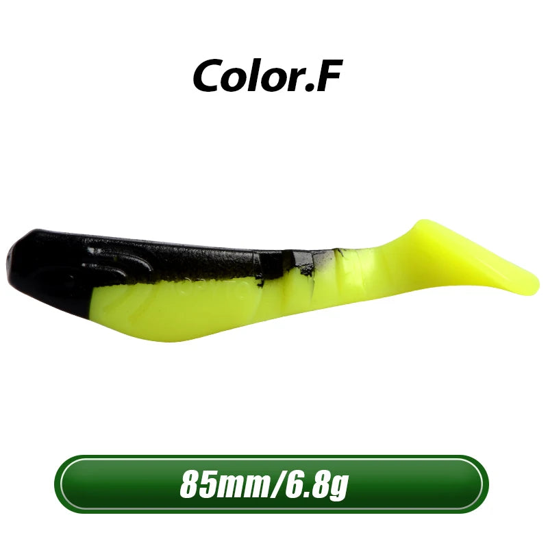 MEREDITH 8.5cm 6.8g 8pcs Set of 3 Predator Tackle Soft Plastic Jig Heads Pike Lures Fishing Soft Lures