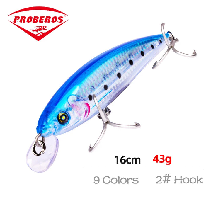 1PCS 43G 16CM Wobbler Fishing Lure Big Crankbait Minnow Peche Bass Trolling Artificial Bait Pike Carp lures Peche Fishing tackle
