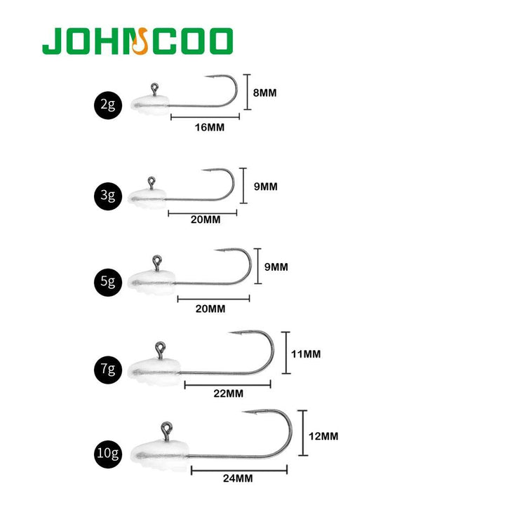 JOHNCOO Jig Head Hook Set – 10pcs - Fish & Cheaps | Fishing & Outdoor Gear