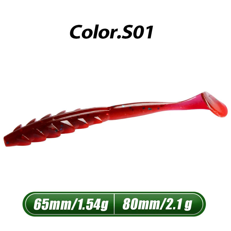MEREDITH Crazy Shiner II Soft Lure 65mm 80mm Fishing Lure Shad Silicone Baits T-tail Wobblers Swimbait Artificial leurre souple