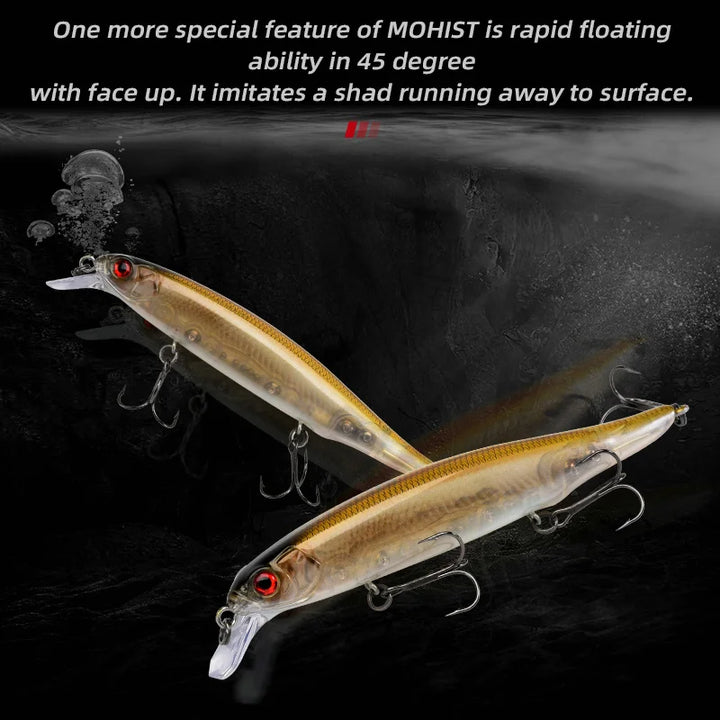 ALLBLUE MOHIST 130F Jerkbait Fishing Lure 130mm 20g Rapid Floating Wobbler Shallow Diving Minnow Pike Bait Fishing Tackle Hooks