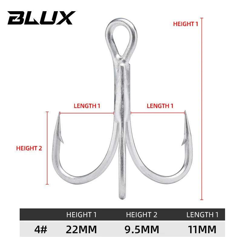 BLUX 2X Strong O'SHAUGHNESSY Treble Hooks - Fish & Cheaps | Fishing & Outdoor Gear