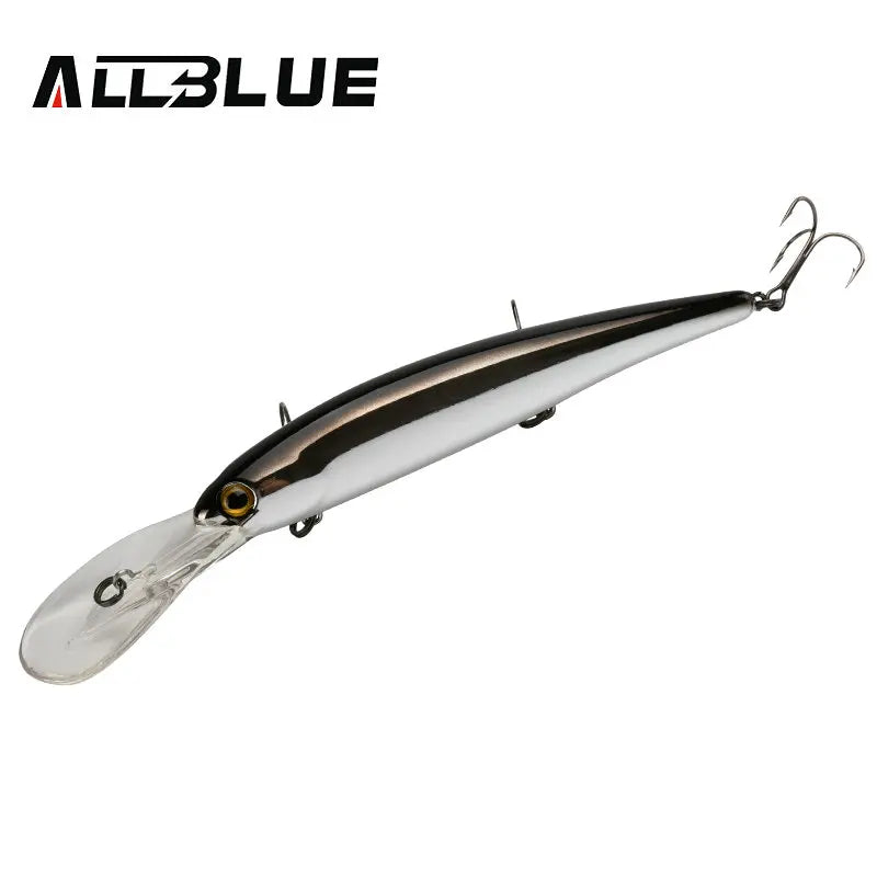 ALLBLUE DEEP WALLEYE Trolling Fishing Lure Wobbler 125MM 19G Floating Crankbait Minnow Bass Pike Bait Depth 3-8M Fishing Tackle