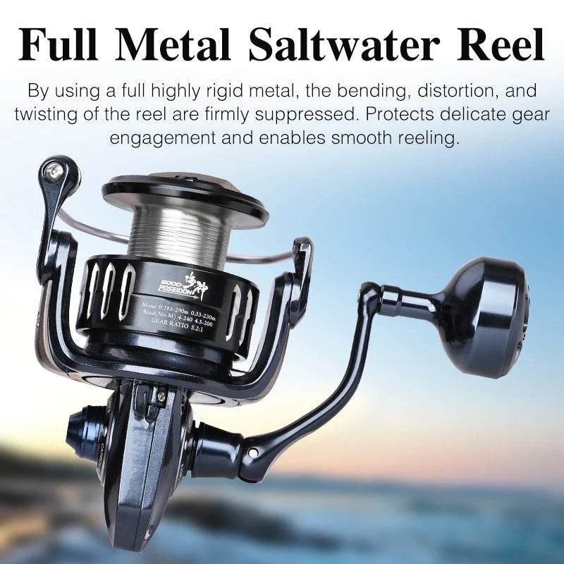 TSURINOYA POSEIDON All-Metal Saltwater Spinning Reel - Fish & Cheaps | Fishing & Outdoor Gear