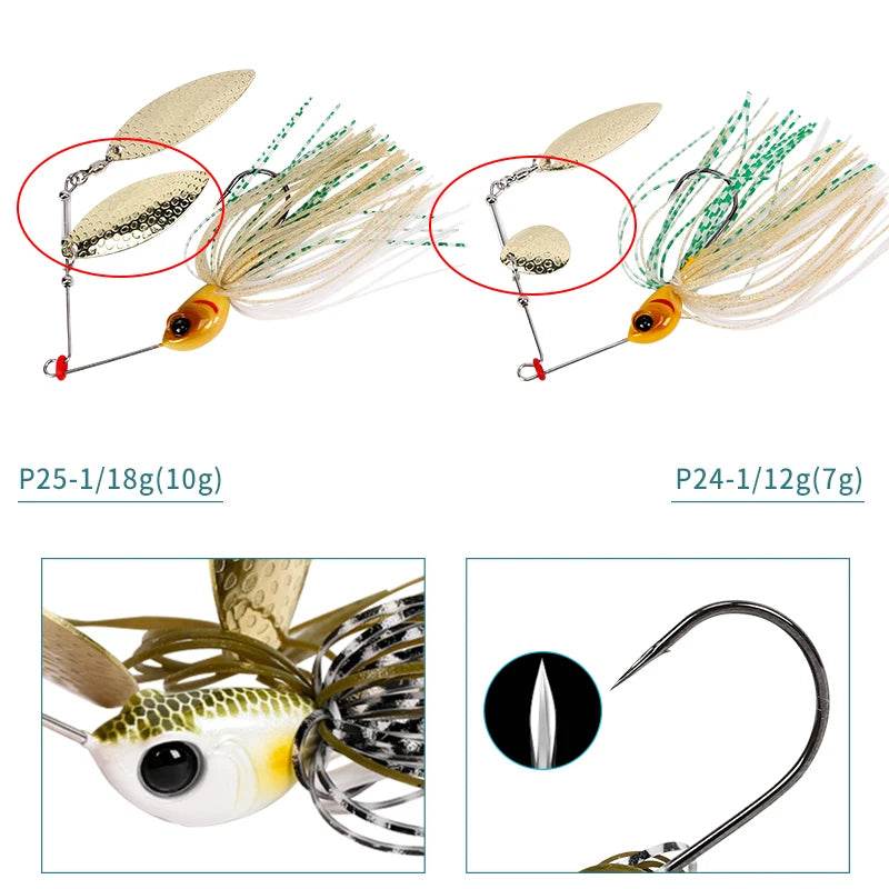TSURINOYA Spinner Bait Buzzbait Jig – 7g & 10g - Fish & Cheaps | Fishing & Outdoor Gear