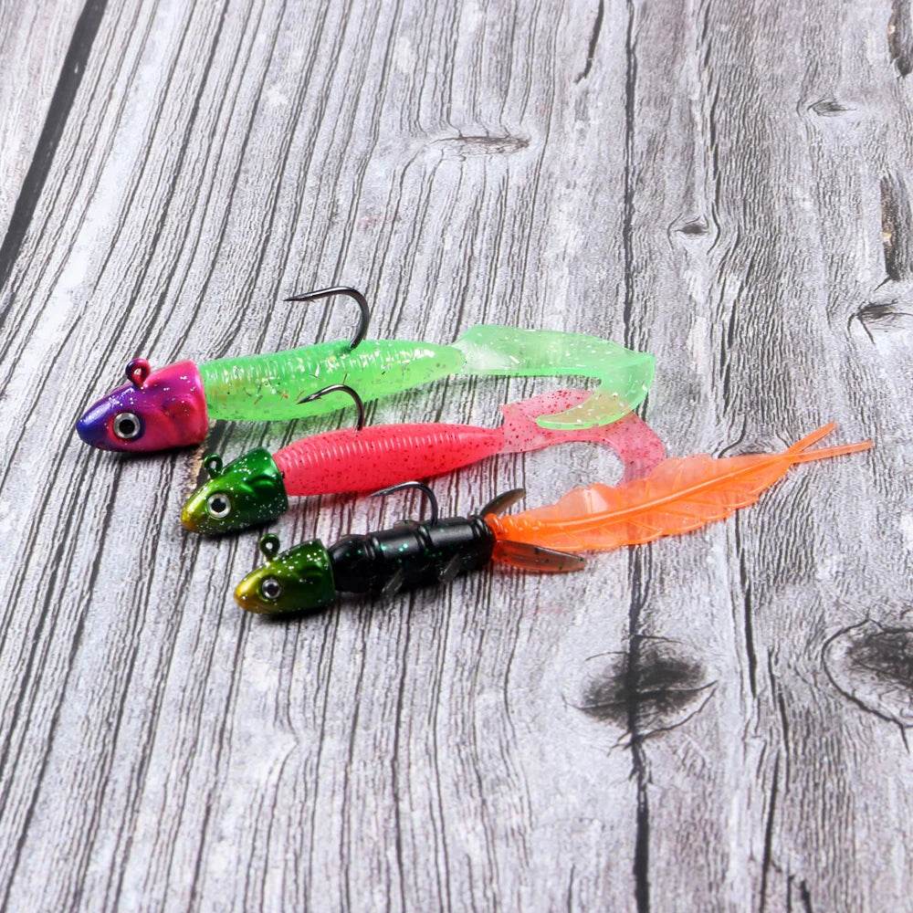 JOHNCOO Jig Head Soft Lure Hook Pack - Fish & Cheaps | Fishing & Outdoor Gear